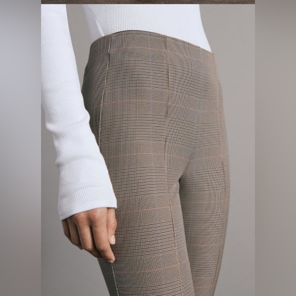 Rag & Bone Plaid Flare Pants in Gray and Brown Size 8 Back Zipper Stretch - Picture 5 of 16
